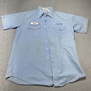 Vintage 70s Union Unitog Work Shirt 16-16.5 Walt Mechanic Uniform Large Read